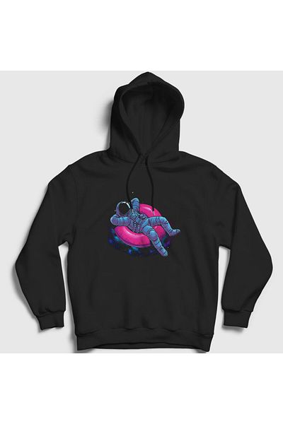 Presmono Φούτερ Unisex Black Pool Astronaut Space Astronaut Space Hooded 283773 ττ