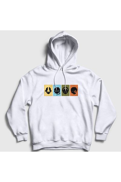 Presmono Unisex White Chars Anime Avatar The Last Airbender Φούτερ με κουκούλα 262370 ττ