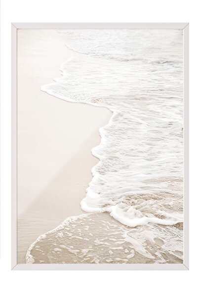 Postifull Waves of Silence Çerçeveli Tablo, Beyaz Çerçeve ve Poster, Duvar Ta...