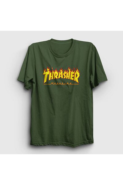 Presmono Μπλουζάκι Unisex Khaki Logo Thrasher 277580 ττ