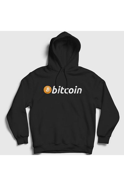 Presmono Unisex Μαύρο φούτερ με κουκούλα Btc Bitcoin 263339 ττ