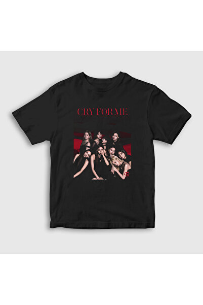 Presmono Unisex dečija crna majica Cry For Me K-pop Twice T-shirt 280222tt