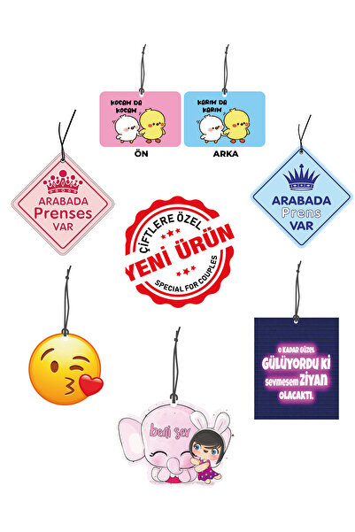 Genel Markalar Eşler İçin Oluşturulmuş Ekonomik 6'lı Oto Kokusu ve Oto Aksesuarı