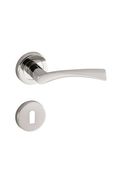 ARON Sofuoglu Lerzan Nickel Satin Room - Stainless Aluminum and Steel Badge Door Handle