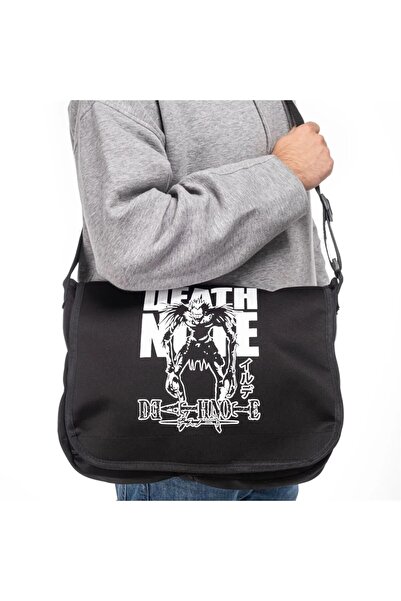 Genel Markalar Death Note Baskılı Unisex Postacı Çantası