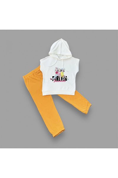Skygo 3-4-5 Years Old Forever Cute Girls Printed Hooded Set of 2 Girls