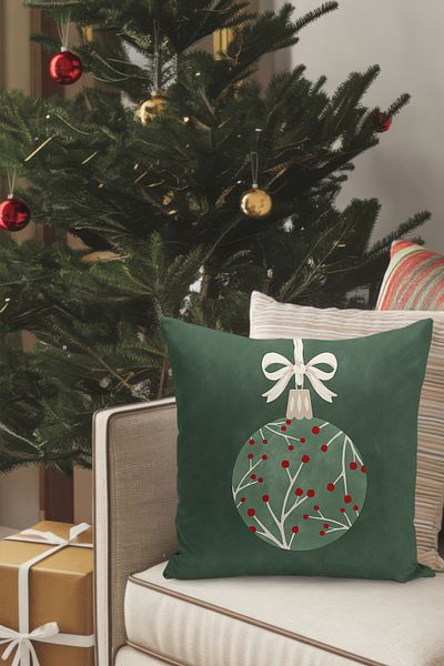 Filamente Christmas Themed Throw Pillow Cover / Christmas - Christmas Cushion Cover (Double-Sided Printed - Hidden Zipper)