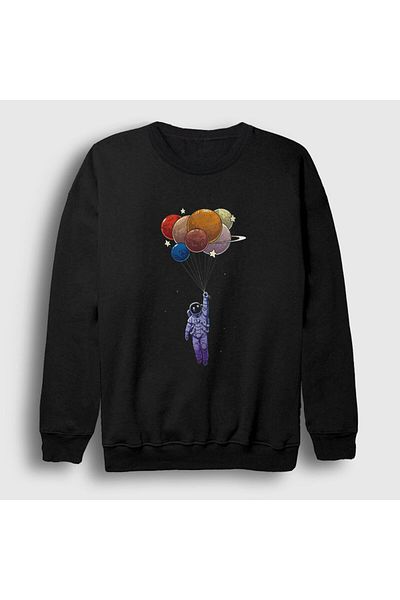 Presmono Unisex Μαύρα Μπαλόνια Αστροναύτης Space Astronaut Space Φούτερ 282148 ττ