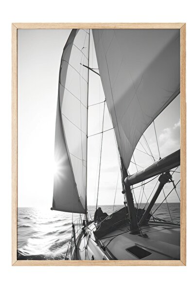 Postifull Sailing into the Sunset Çerçeveli Tablo, Dikey Duvar Tablosu Comfor...