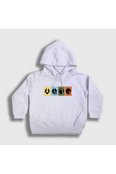 Presmono Hanorac cu glugă unisex pentru copii White Chars Anime Avatar The Last Airbender262308tt