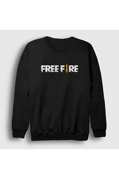 Presmono Унисекс суитшърт с черно лого Free Fire 233499tt