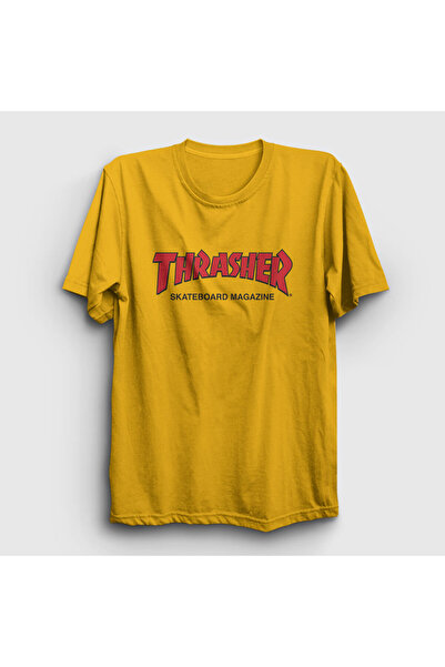 Presmono Unisex žuti logo V3 Thrasher T-shirt 278543tt