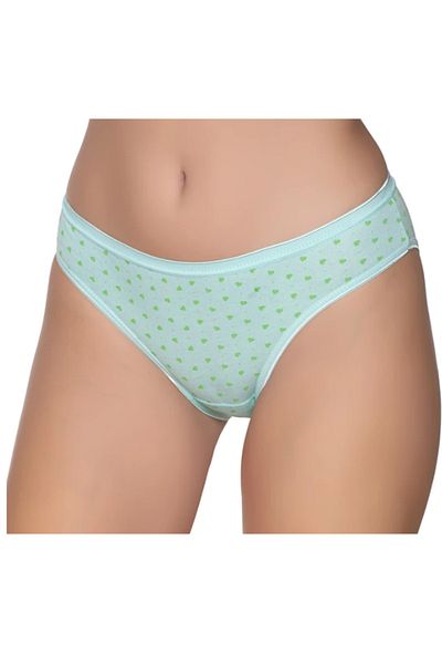 Modaley Giyim Women's Colorful Lycra Heart Dotted Bikini Panties 6 Pack -Ml01