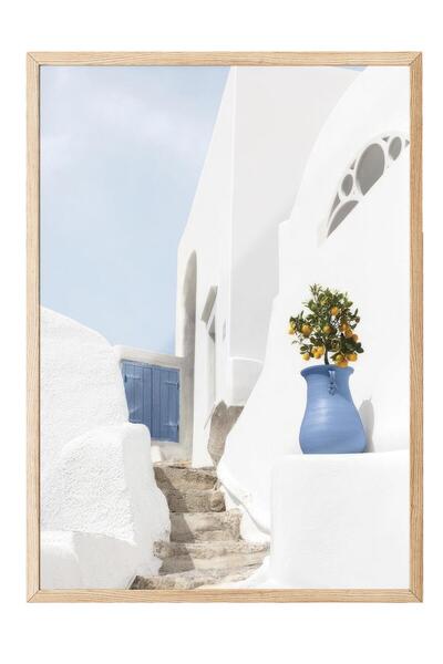 Postifull Pictură înrămată cu scară mediteraneană, pictură verticală pe perete Seria Comfort NR:108479