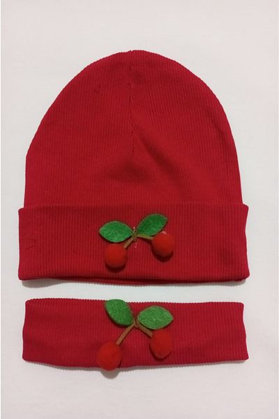 diamondstar Elastic Cherry Girl Hat Bandana Set
