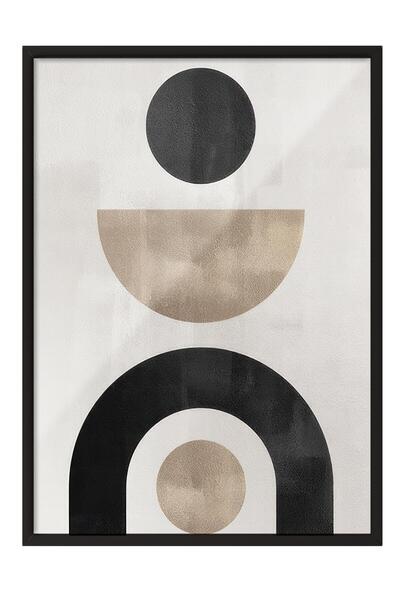 Postifull Berlin Shapes No1 Çerçeveli Tablo, Siyah Çerçeve ve Poster, Duvar T...