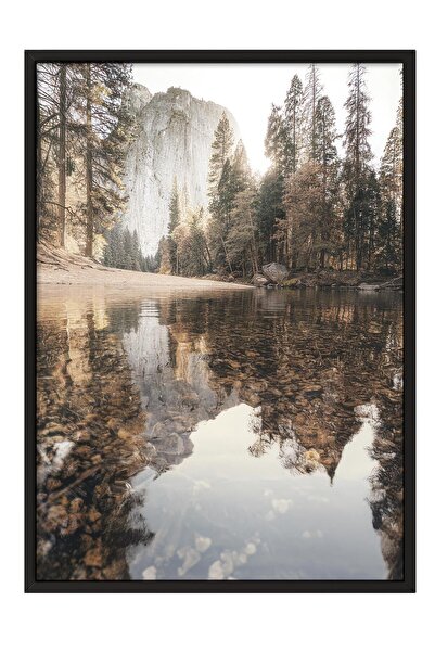 Postifull Yosemite Autumn Çerçeveli Tablo, Siyah Çerçeve ve Poster, Duvar Tab...
