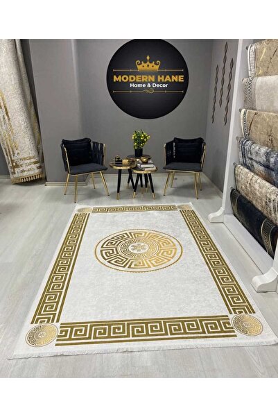 THEMODERNHANE Dijital Baskılı Makinede Yıkanabilir Antialerjik Kaymaz Leke Tutmaz Salon  Mutfak Halısı ve Yolluk