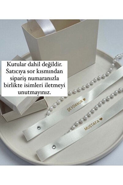 Huyendo Dökülmeyen Incili Söz Nişan Yüzük Kurdelesi (2 CM KALINLIK, 1 METRE U...