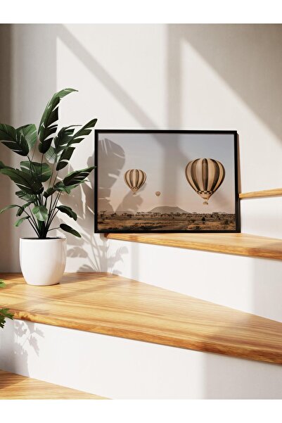 Postifull Pictură înrămată cu baloane cu aer peste Serengeti, pictură orizont...