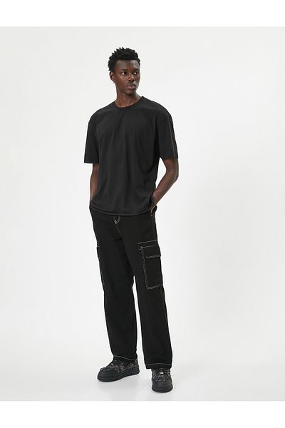 Koton Βαμβακερό μπλουζάκι Crew Neck Oversize
