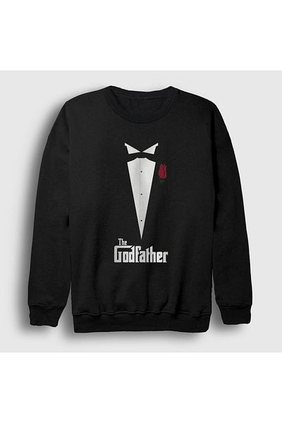 Presmono Унисекс черен смокинг Суичър от филма Dad The Godfather 252240tt