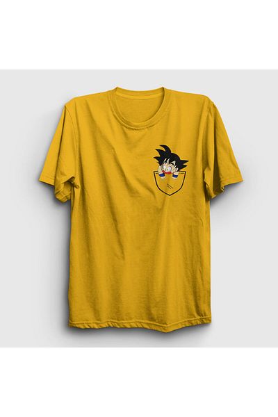 Presmono Унисекс тениска с жълт джоб Goku Anime Dragon Ball 236590tt