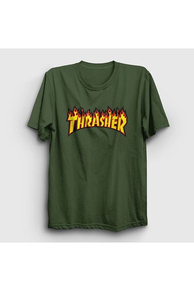 Presmono Μπλουζάκι Unisex Khaki Logo V1 Thrasher 277972 ττ