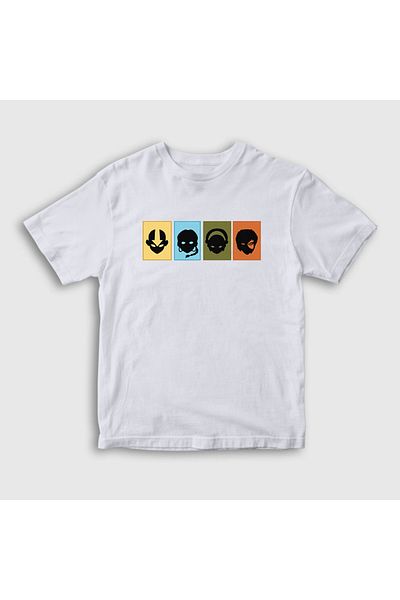 Presmono Tricou unisex pentru copii White Chars Anime Avatar The Last Airbender262318tt