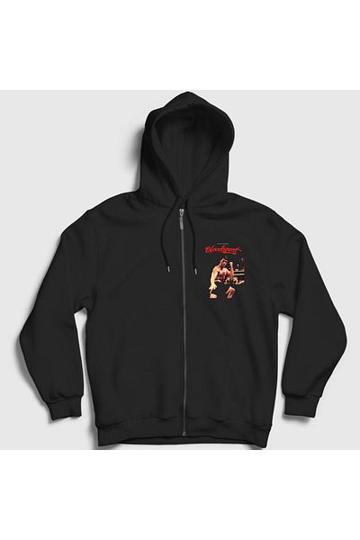 Presmono Φούτερ με κουκούλα με φερμουάρ Unisex Black Bloodsport Jean Claude Van Damme 258868 ττ