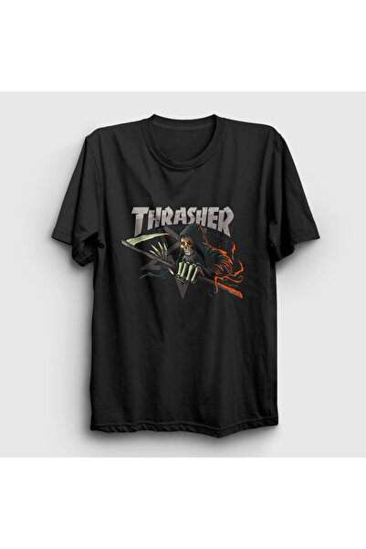 Presmono Unisex crni Grim Reaper thrasher T-shirt 277493tt