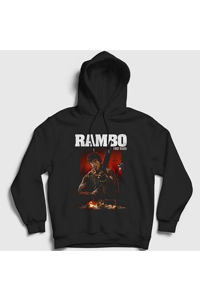 Presmono Φούτερ με κουκούλα Unisex Black First Blood Movie Rambo 249190 ττ