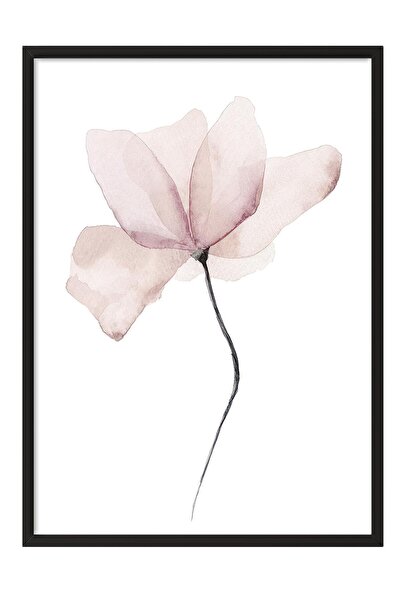 Postifull Watercolour Flower  Çerçeveli Tablo, Siyah Çerçeve ve Poster, Duvar...