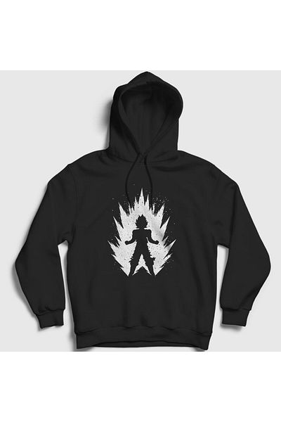 Presmono Φούτερ με κουκούλα Unisex Μαύρο Super Saiyan Anime Dragon Ball 237137 ττ