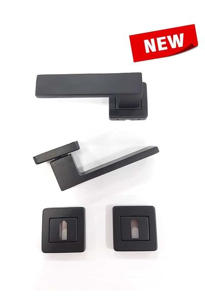 ARON Sofuoğlu Paslanmaz Lüx Orkide Kare Rozetli Mat Siyah (ODA) Kapı Kolu Alüminyum / Çelik