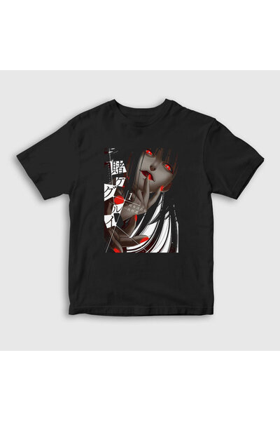 Presmono Unisex dečja crna Yumeko anime kakegurui T-shirt 240121tt
