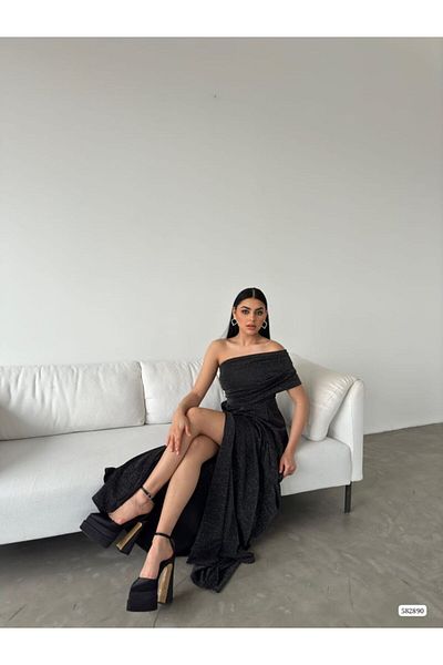 Secret Passion Lingerie Βραδινό φόρεμα με ένα μανίκι Glitter - 582890 747