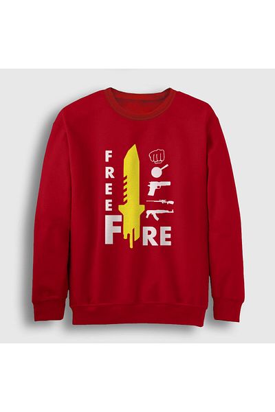 Presmono Унисекс червен суитшърт Knife Free Fire 232847tt