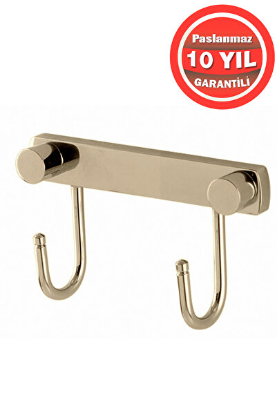 ÇELİK BANYO Paslanmaz Pirinç Milas 2’li Bornozluk Askılık Havlu Askısı Altın ...