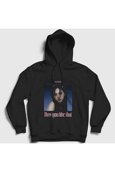 Presmono Unisex Μαύρη αφίσα Jisoo Blackpink φούτερ με κουκούλα 271987 ττ