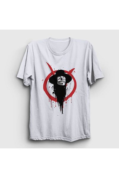 Presmono Μπλουζάκι Unisex White Logo V2 Ταινία V For Vendetta 255720 ττ