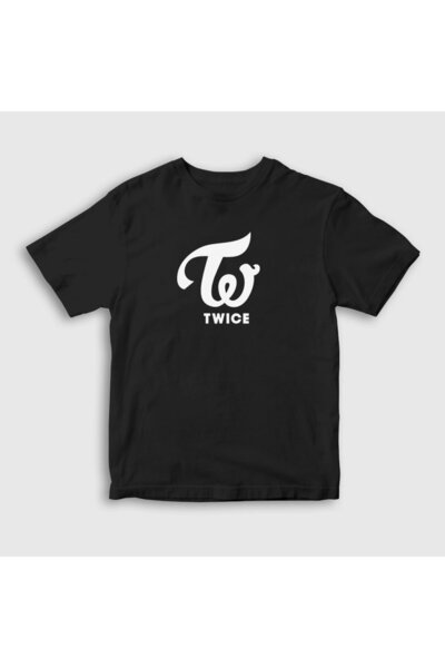 Presmono Unisex dečji crni logo V2 K-pop Twice T-shirt 280980tt