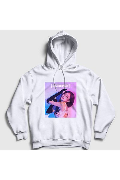 Presmono Φούτερ Jennie Blackpink Unisex με λευκή κουκούλα - 271917 ττ