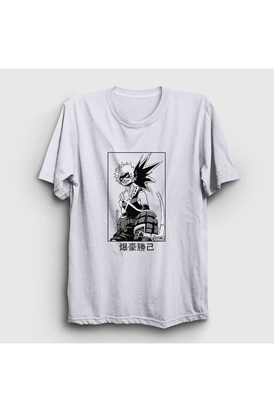 Presmono Μπλουζάκι Unisex White Bakugo Smile Anime Boku No Hero Academia 234368 ττ