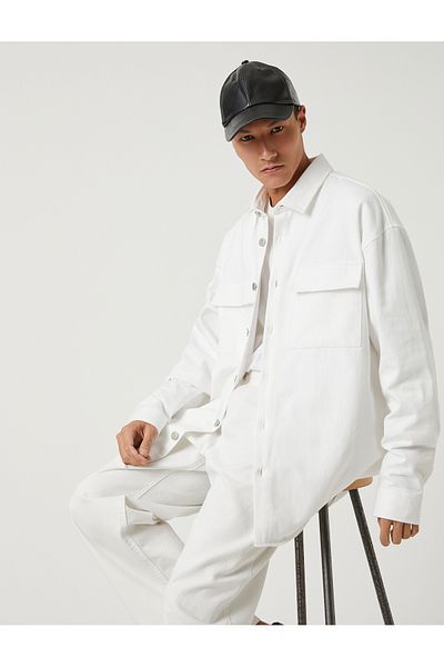 Koton Winterhemd mit Taschendetail und klassischem Kragenknopf