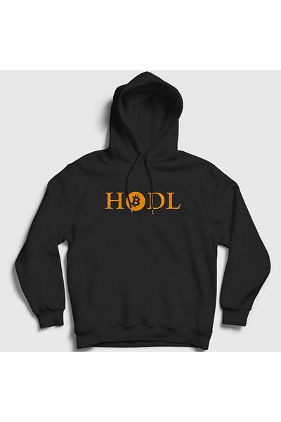 Presmono Унисекс черен суитшърт с качулка Hodl Bitcoin 264040tt