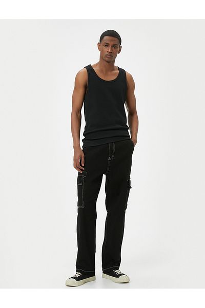 Koton Cotton Blended Basic Tank Top - Round Neck