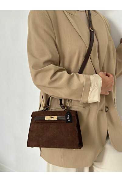 Night Dámská kabelka do ruky a přes rameno Natalie Model Suede Bitter Brown