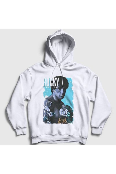 Presmono Φούτερ Unisex White Victory Movie Rocky Hooded 250611 ττ