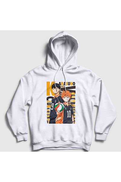 Presmono Φούτερ με κουκούλα Unisex White Team Karasuna Volleyball Anime Haikyu 237873 ττ